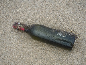 Bottle on beach