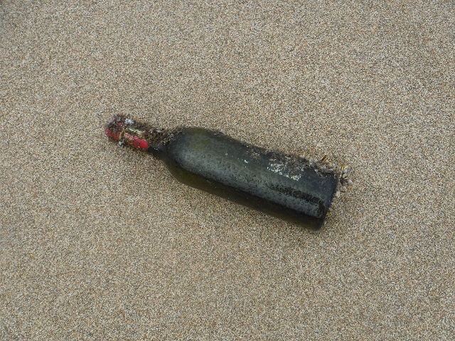 Bottle on beach