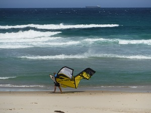 Kiteboarder on Beach