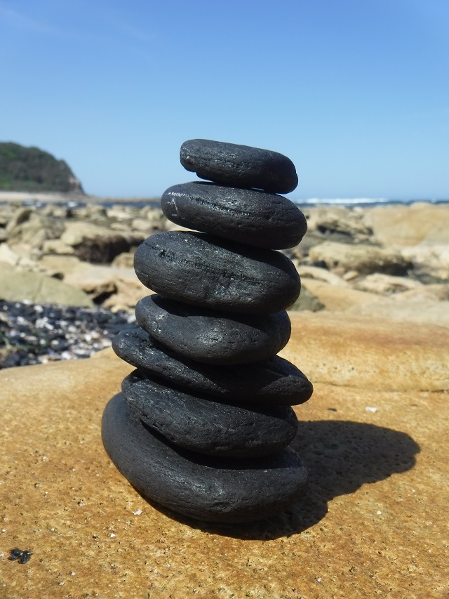Rocks Stacked on the Beach